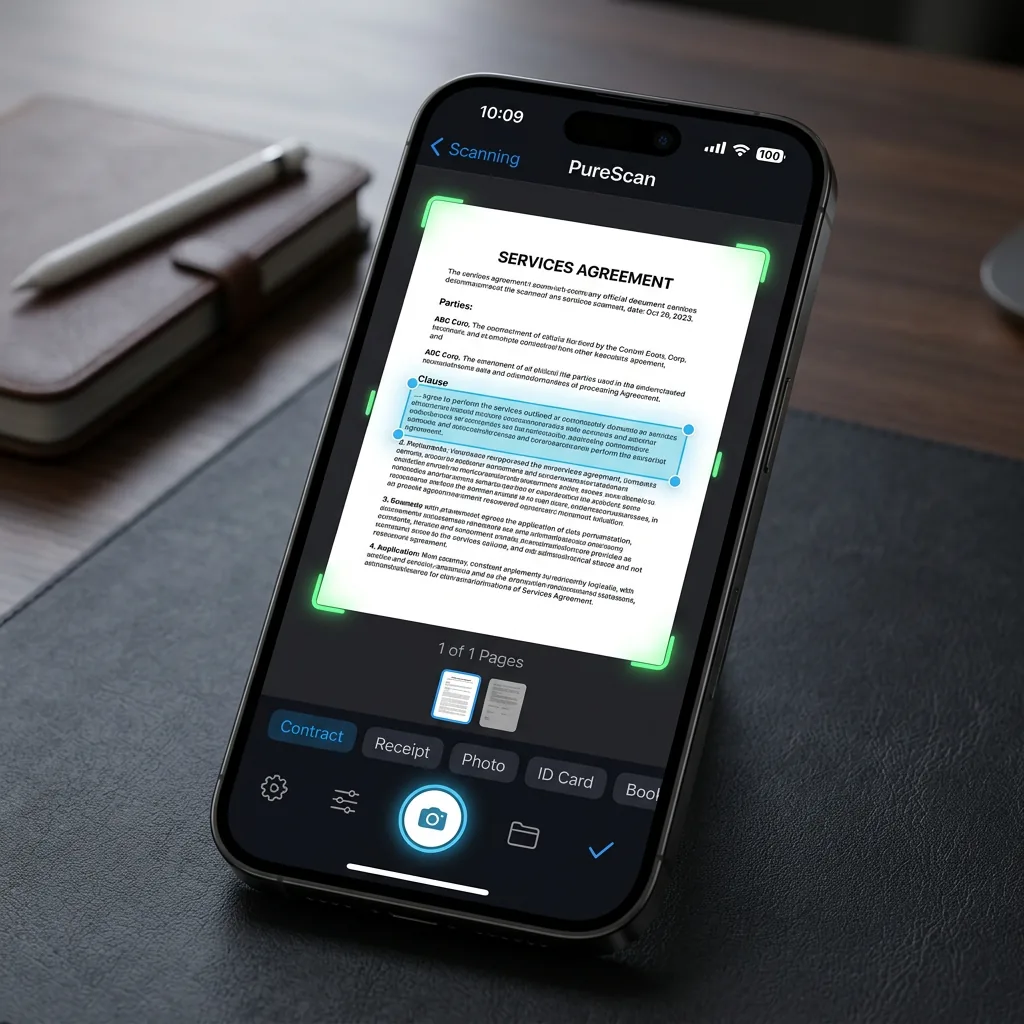 PageSnap iOS App - Private Offline PDF Scanner & Apple Vision OCR UI Showcase